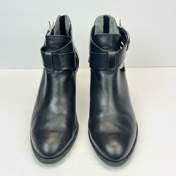 Vionic Rory Black Leather Buckle Moto Boots Size 10 - Picture 3 of 8